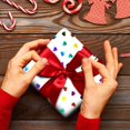 thumbnail image 2 of Foil Wrap Paper with Striped Patterns and Festive Birthday Lettering for Celebrations and, 2 of 6