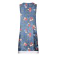 thumbnail image 4 of Pisexur Robe en Denim Aguichant pour Femme Sans Manches à Col en V, Robe Midi à Fleurs, Décontractée, Fente Latérale, Robe-Chemise en Jean, 4 of 4