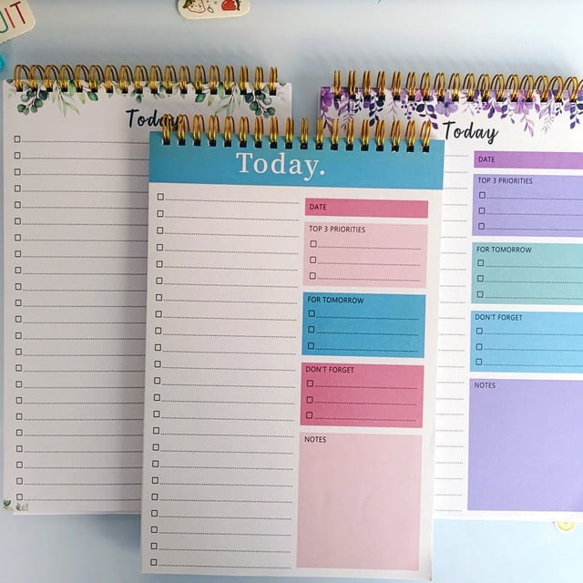EGNMCR Back to School, Gift for Kids Weekly Plan B5 Flip Up Coil Notebook Schedule Book Color Portable Notebook Plan book