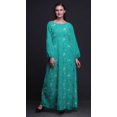 thumbnail image 2 of Bimba Robe Maxi à Manches Longues pour Femmes en Georgette Mousse Imprimée de Feuilles de Pacanier, Taille Élastique - XX-Grand, 2 of 5