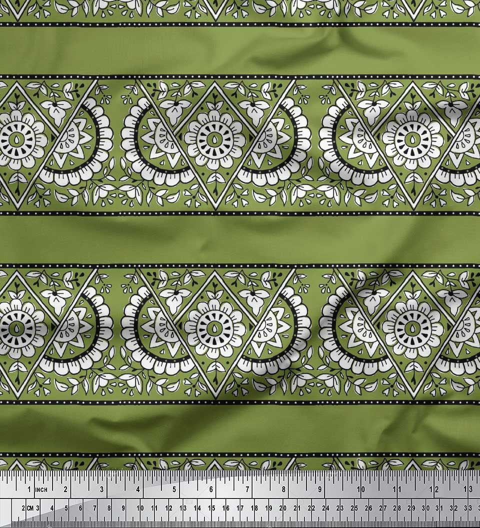 Soimoi Velvet Fabric Geometric,Leaves & Floral Block Decor Fabric Printed Yard 58 Inch Wide
