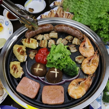 Poêle à Gril BBQ de Style Coréen, BBQ Coréen Antiadhésif Poêle à Gril BBQ Coréen Poêle à Gril BBQ Antiadhésive Conçue pour Durer