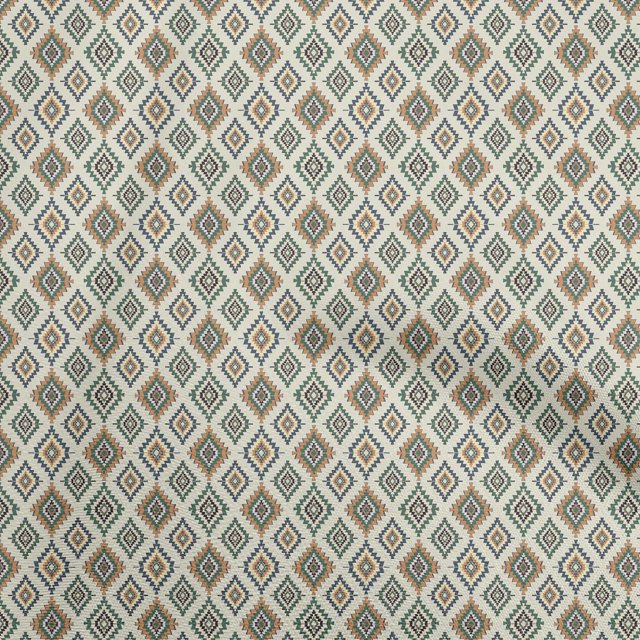 oneOone Cotton Cambric Beige Fabric Asian Kilim Craft Projects Decor Fabric Printed By The Yard 56 Inch Wide