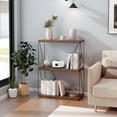 thumbnail image 4 of Costway 2 PCS 3-Tier Multipurpose Display Rack Storage Shelving Unit with Metal Frame Walnut, 4 of 10