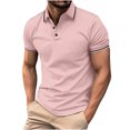 thumbnail image 2 of Jovati Chemise Décontractée à Manches Courtes à Col Rabattu pour Hommes, Tissu en Polyester, Coupe Confortable Respirante, Design Uni, Lavable à la Machine, Épaisseur Standard, 2 of 5