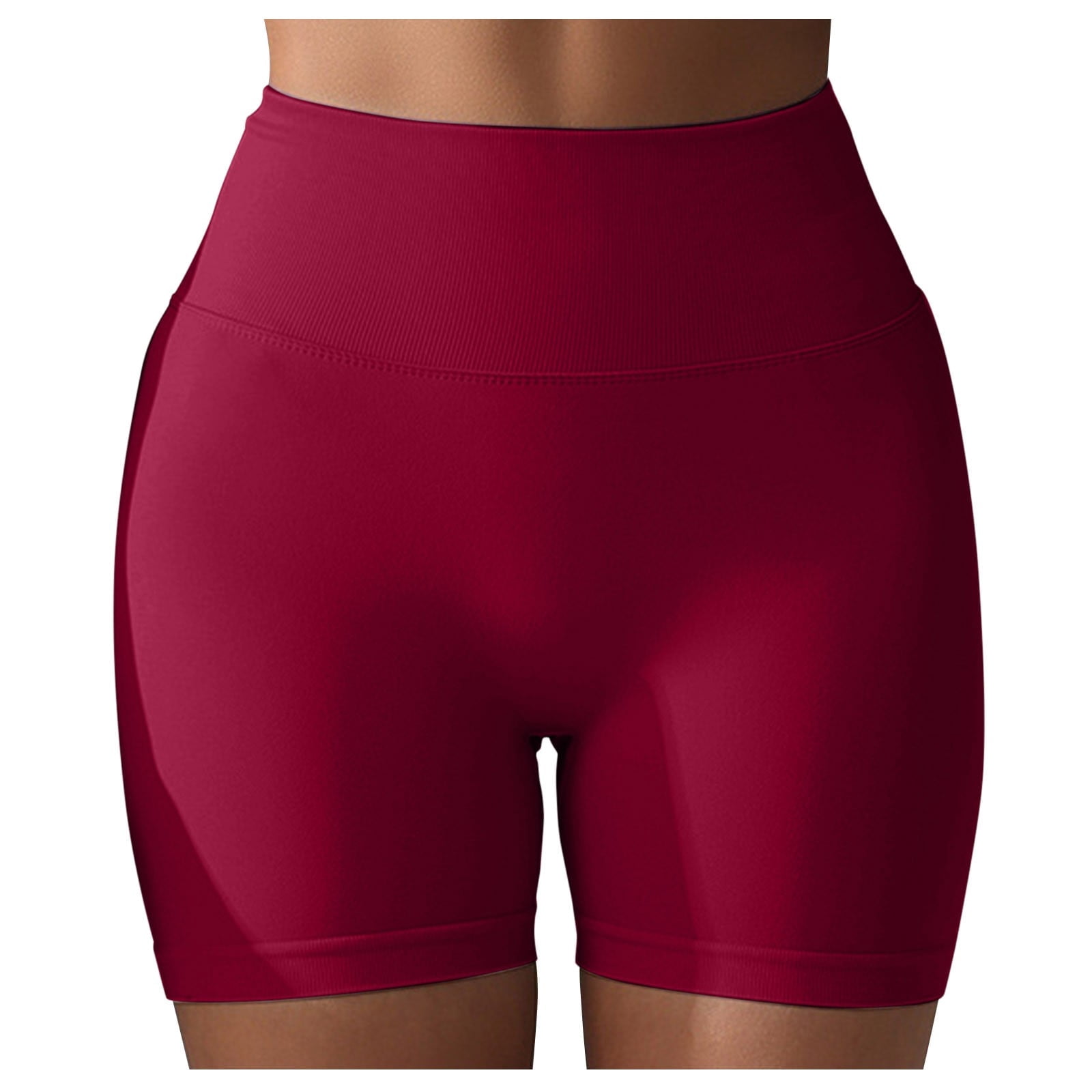 WEIYLL Yoga Shorts for Women Seamless Scrunch Workout Gym Solid Color Rd2 Pants L