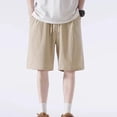 thumbnail image 1 of Styesk Mens Shorts Men's Summer Solid Color Pocket Elastic Waist Drawstring Thin Casual Ice Silk Shorts, 1 of 7