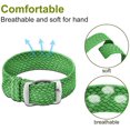 thumbnail image 3 of Bracelet Unisexe en Nylon Perlon avec Boucle Argentée en Acier Inoxydable, Vert, 18 mm, 3 of 6
