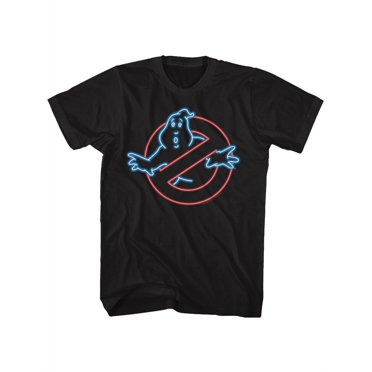 The Real Ghostbusters Animated Series Neon Ghost Black Adult T-Shirt Tee