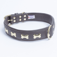 thumbnail image 3 of ROTTERDAM BONES Leather Dog Collar Single- Row Bones, 3 of 3