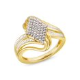 thumbnail image 1 of Quintessential S.Silver Gold Plated with Diamond Fashion Ring, 1 of 1