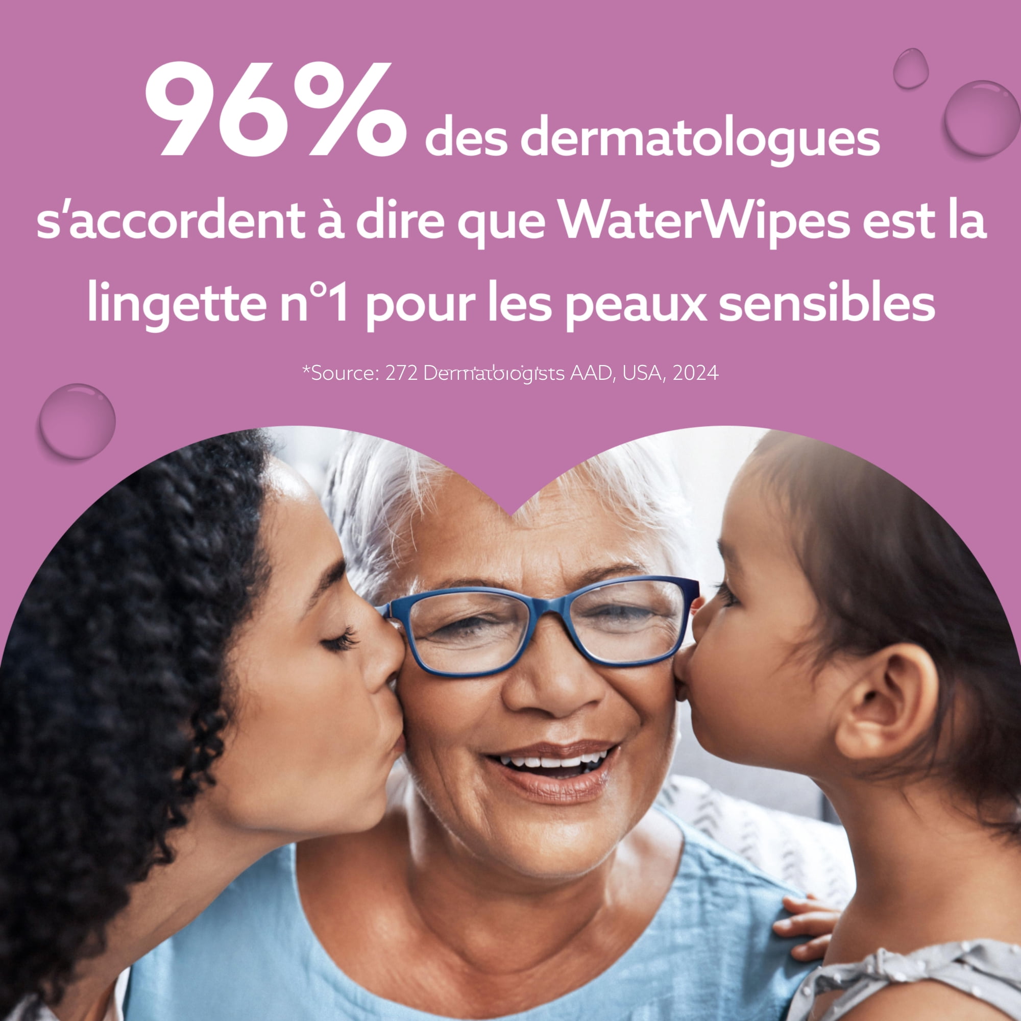 WaterWipes Sensitive Lingettes pour le Corps et les Parties Intimes,  99,9 % d'Eau, Lingettes Humides d'Hygiène Sans Parfum & Hypoallergéniques, Soins pour Adultes