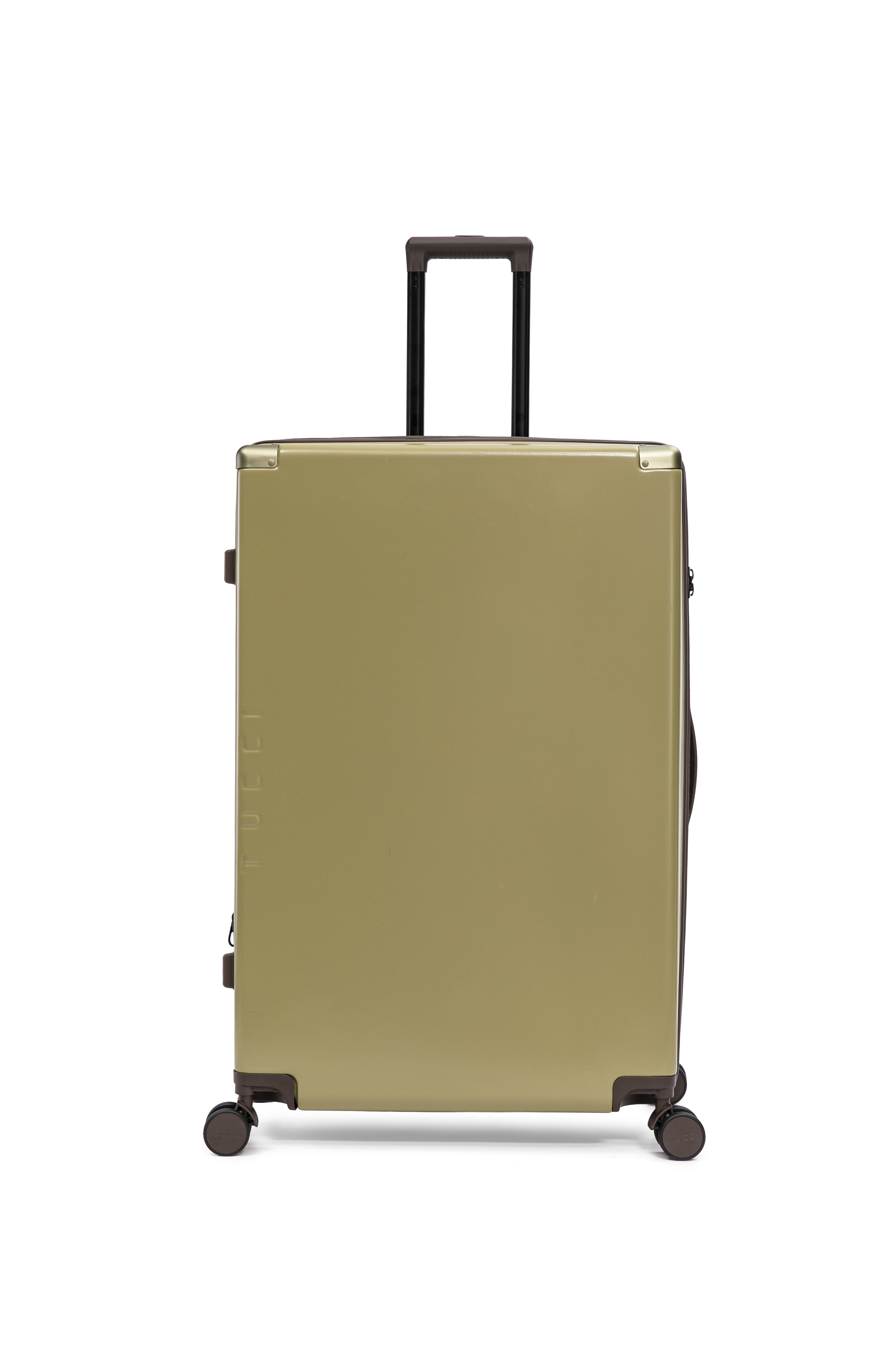 Toscano Premium Vintage 32" XL extensible avec coque rigide PC, coins en aluminium, serrure TSA et garantie de 5 ans – Bagage enregistré pour hommes et femmes - Pistache