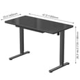 thumbnail image 2 of 47 x 24 Inch Electric Adjustable Standing Desk, Ergonomic Home Office Computer Desk, Glass Table Top Sit Stand Desk with Drawer, 3 Memory Heights, Type-C & USB Ports, 2 of 8