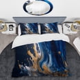 thumbnail image 2 of Designart "Frozen Splash of Paint I" Modern Bedding Covert Set - Abstract Spirals Blue Abstract Bed Set With 1 Sham, 2 of 6
