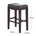 thumbnail image 4 of Noble House Tabouret de Comptoir Sans Dossier Intérieur, Ensemble de 2, Marron, 4 of 11