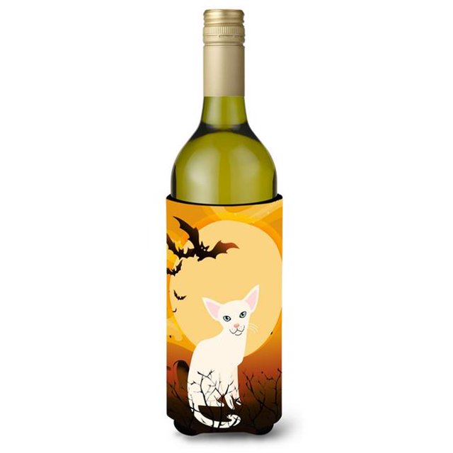 Halloween Étranger Blanc Chat Bouteille de Vin Beverge Isolant Hugger