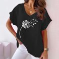 thumbnail image 2 of Birdeem Femme Été Aguichant Mode Imprimé Régulier Col en V Femme Manches Courtes Haut Blouse, 2 of 6