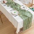 thumbnail image 3 of Matoen12 Cheese Cloth Table Runner 35 x 157 Inches Gauze Table Runner Boho Rustic Decorations for Wedding Decor Reception Bridal Shower Holiday Party, Green, 3 of 8