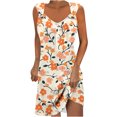 thumbnail image 2 of Ovzne Robes d'Été pour Femmes Robe d'Été Mode Femme Couleur Unie Poche Sans Manches Col en V Robe Maxi Grande Taille Imprimée Liquidation, 2 of 5