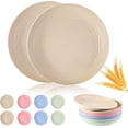 thumbnail image 1 of Assiettes Légères en Paille de Blé de 8 Pouces, Assiettes Profondes Incassables Cookmaster, Assiettes en Plastique Réutilisables, Ensembles de Vaisselle de Couleurs Assorties, Compatibles Micro-Ondes et Lave-Vaisselle (Lot de 8), 1 of 6