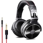 Dj Headphones Over-Ear With Cable Closed Studio Headphones With Mic, Adapter-Free Studio Headphones With Share Port Stereo Headphones In Black
