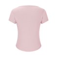 thumbnail image 4 of GigrtiJin Womens Short Sleeve U-Neck Tops Summer Ribbed Slim Basic Fashion T Shirt Solid Color Trendy Soft Blouse, 4 of 6