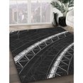 thumbnail image 3 of Ahgly Tapis d'Intérieur Lavable en Machine Carré Noir Nuit Transitionnel, 6 Pieds Carré, 3 of 7