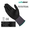 thumbnail image 3 of Safedenn Touch Screen Compatible Work Gloves with Non-Slip MicroFoam Coating, 6 Pairs, L, 3 of 7