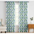 thumbnail image 1 of Vargottam 84 Inch Rod Pocket/Back Tab Cotton Curtains for Windows and Doors - Light Filtering Cotton - Light Filtering Drapes For Doors - Set of 2 Panels, 52"x84" - Botanical Vine Design (Blue), 1 of 8