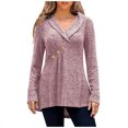 thumbnail image 2 of Hauts Grande Taille pour Femmes, Col en V Décontracté, Manches Longues, Blouse Ample, 2 of 8