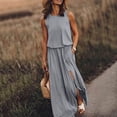 thumbnail image 2 of Ketyyh-chn99 Robes pour Femmes Robe d'Été Robe Extensible Robe Droite Unie pour Vacances Robe à Enfiler Robe de Plage Gris,2TG, 2 of 5