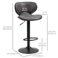 thumbnail image 3 of HOMCOM Vintage Bar Stool Set of 2 Leathaire Adjustable Height Chairs, 3 of 10