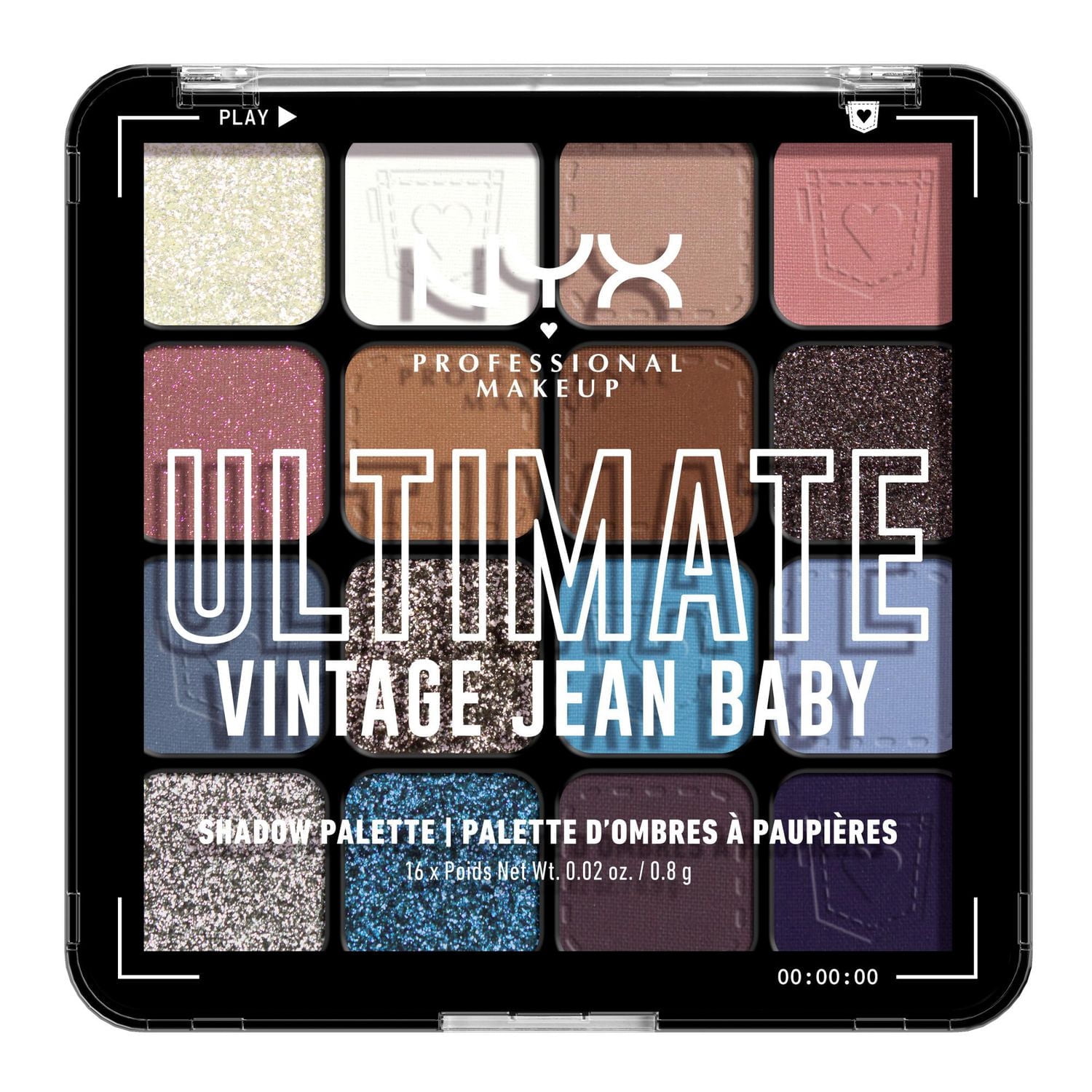 NYX PROFESSIONAL MAKEUP, Palette d'ombres à paupières Ultimate Shadow, 16 couleurs, Formule Végétalienne - Warm Neutrals