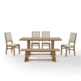 thumbnail image 4 of Pemberly Row 6-Piece Modern Wood Dining Set in Rustic Brown/Cream, 4 of 16
