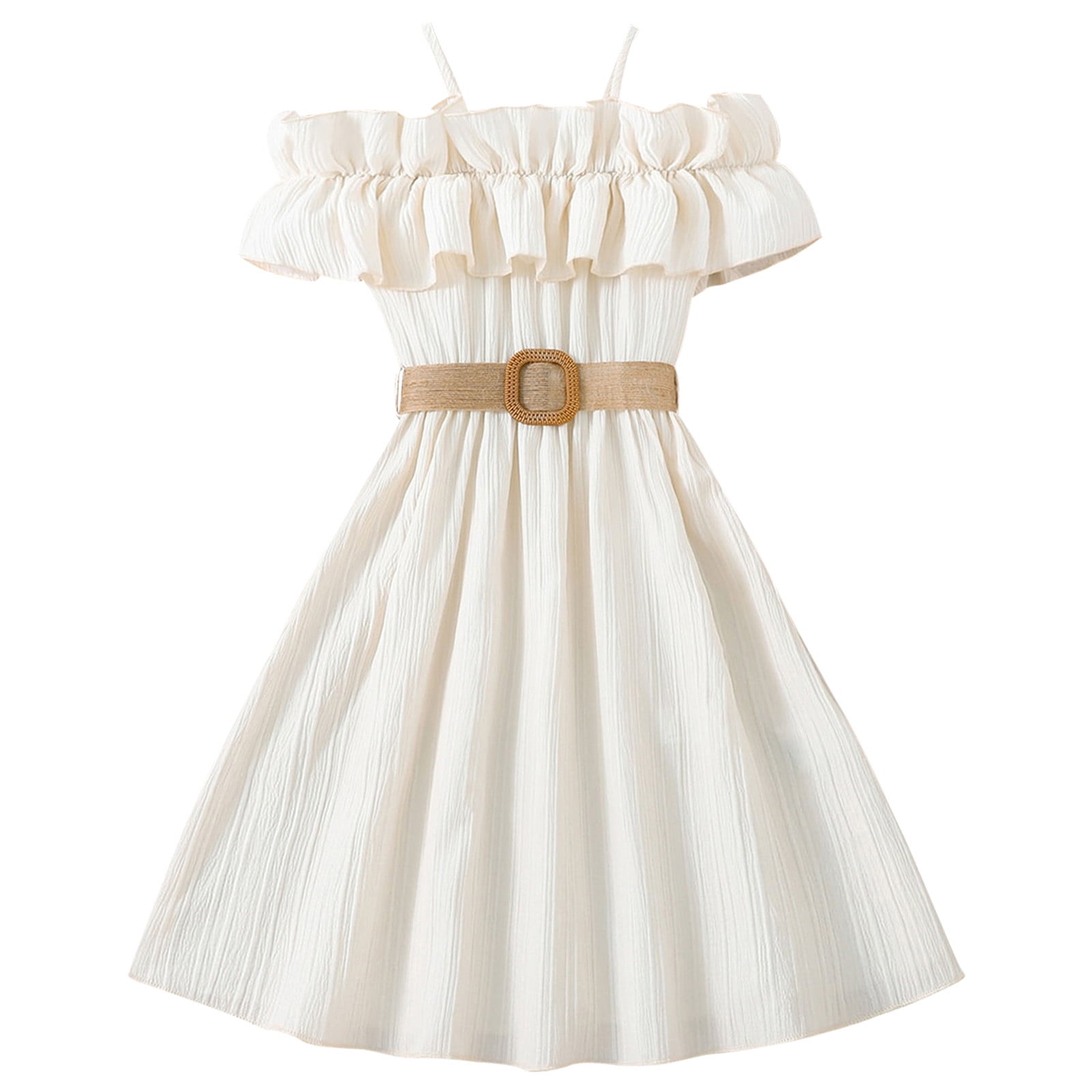 cute christmas dresses for 10 year olds Luogenli Summer Dresses For Girls 10-12 Years Old Toddler Girls Christmas Short Sleeve Solid Bow Tie Embroidery Lace Ruffles Party Evening Dress