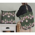 thumbnail image 5 of Soimoi Green Velvet Fabric Flowerpecker & Floral Panel Printed Fabric 1 Yard 58 Inch Wide, 5 of 5