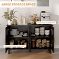thumbnail image 4 of HOMCOM Coffee Bar Cabinet, Buffet Sideboard w/ Barn Doors, Adjustable Shelf, 4 of 10