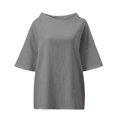 thumbnail image 3 of Birdeem T-Shirt à Manches Courtes pour Femmes, en Coton Vintage et Uni, Col Rond, Style Élégant, 3 of 5