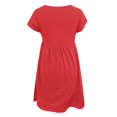 thumbnail image 4 of 2025 Robe Mi-Longue à Col Rond pour Femmes, Manches Courtes, Couleur Unie, Coupe Ample, Robe Midi d'Été pour Femmes, Ajustée, Mi-Longue, 4 of 5