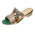 thumbnail image 2 of Styesk Womens Sandals Women's Summer New Rhinestone Color Diamond One Line Thick Sole Fashion Wedge Sandals, 2 of 8