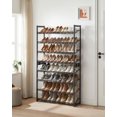 thumbnail image 4 of Songmics Home - 8-Tier Metal Shoe Rack for Garage with Adjustable Flat or Angled Shelves, Black, 4 of 9