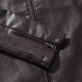 thumbnail image 5 of Qertyioot Manteau en Cuir d'Hiver pour Homme à Fermeture Éclair, Manches Longues, Décontracté, 5 of 5