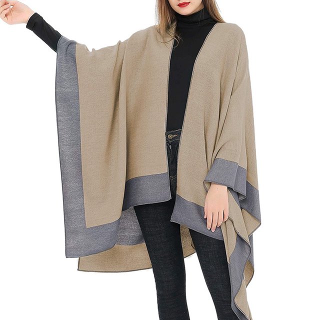 Mode Automne Femmes Pashmina Châle Cape Pull Tricoté Cardigan Foulard