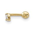 thumbnail image 2 of Or Jaune 14k 18 Gauge 3mm Zircon Cubique Cz Labret/bijou de Visage Labret, 2 of 7