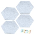 thumbnail image 1 of Unique Bargains Carreaux de Tableau d'Affichage en Feutre Autocollants Hexagonaux, Gris 4 Pack, 1 of 5