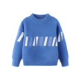 thumbnail image 1 of 2025 Chandail Doublé en Molleton pour Garçons Col Rond Manches Longues Chandail de Base Bleu, 1 of 7
