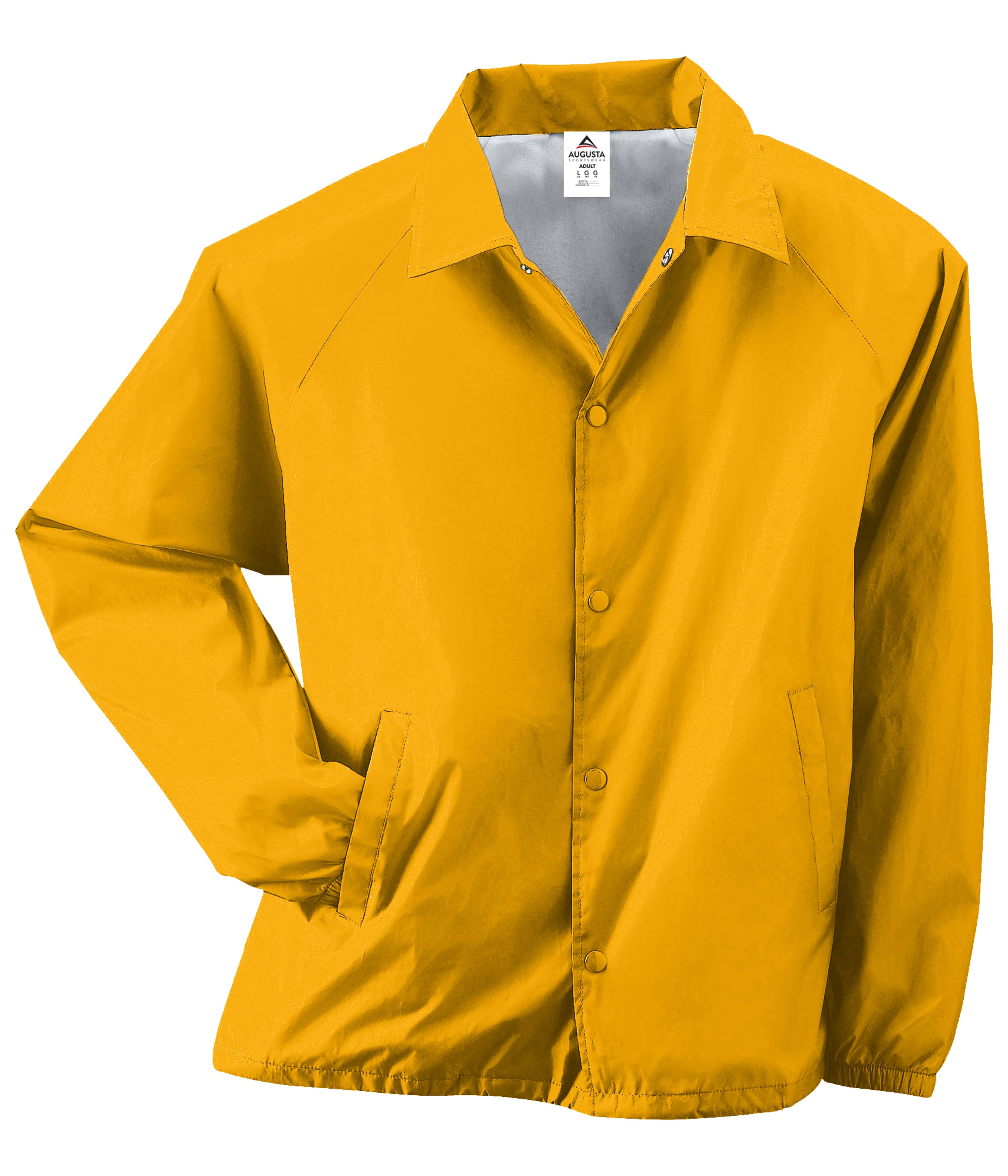 Augusta Sportswear Mens Nylon Coachs Jacket/Lined, M, Gold