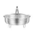 thumbnail image 1 of Dvkptbk Steamer 304 Stainless Steel Dense Hole Drainage Basket Vegetable Washing Basket Rice Cooker Rice Soup Separation and Water Separation Rack Kitchen Gadgets, 1 of 2
