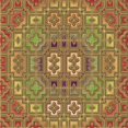 thumbnail image 1 of Ahgly Company Tapis d'Intérieur Lavable en Machine Carré Jaune Transitionnel, 6 Pieds Carré, 1 of 7